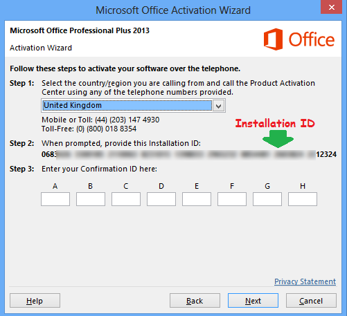 Office 13 activation key